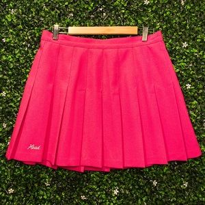 Hot Pink Pleated Mini Skirt